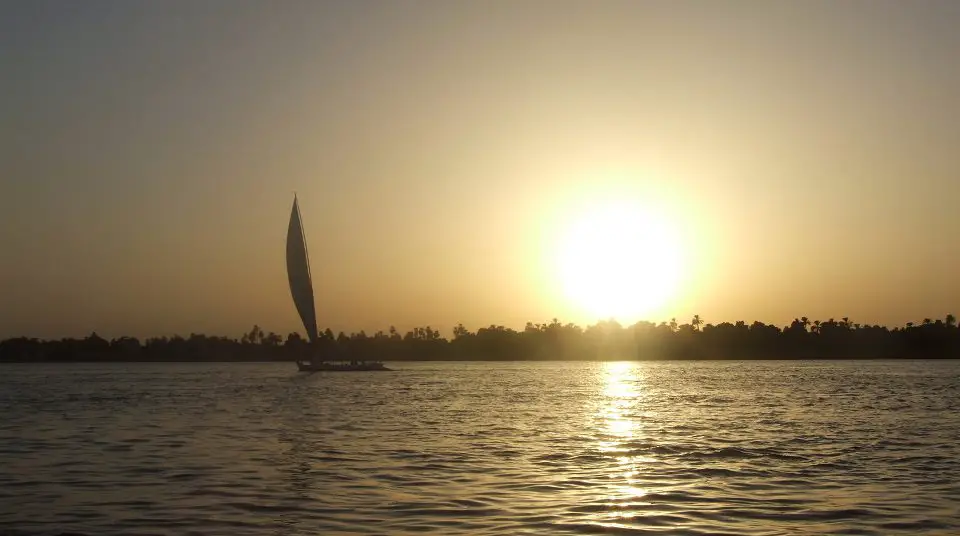 felucca on the nile at sunset .Egypt experiences