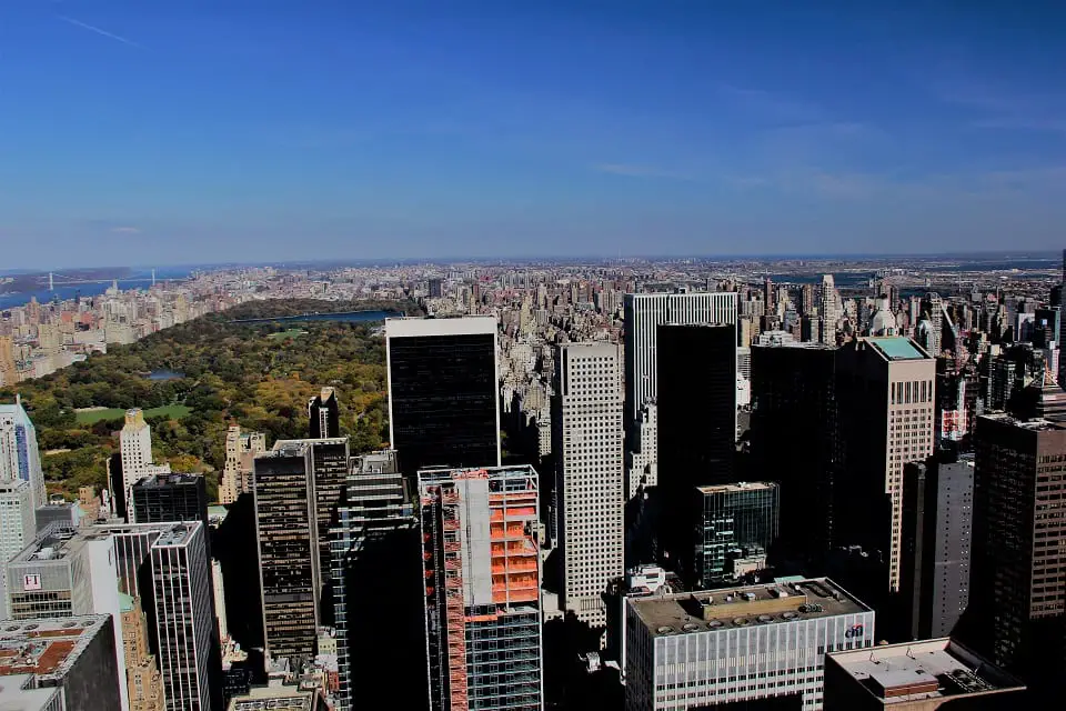 view across the city from Rockerfella center