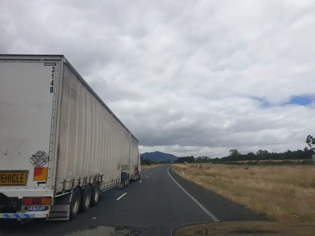 on the highway overtaking a truck melbourne to adelaide drive